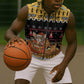 Egypt Christmas Sleeveless Zip Hoodie Santa Cat Sleigh Reindeer Christmas Tree and Ancient Hieroglyphic - African Pride