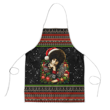 Angela Davis Merry Christmas Apron Ugly Christmas Pattern Civil Rights Black History