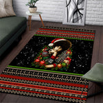 Angela Davis Merry Christmas Area Rug Ugly Christmas Pattern Civil Rights Black History