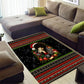Angela Davis Merry Christmas Area Rug Ugly Christmas Pattern Civil Rights Black History
