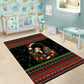 Angela Davis Merry Christmas Area Rug Ugly Christmas Pattern Civil Rights Black History