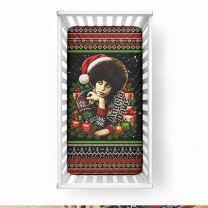 Angela Davis Merry Christmas Baby Bed Cover Ugly Christmas Pattern Civil Rights Black History