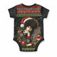 Angela Davis Merry Christmas Baby Onesie Ugly Christmas Pattern Civil Rights Black History