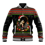 Angela Davis Merry Christmas Baseball Jacket Ugly Christmas Pattern Civil Rights Black History