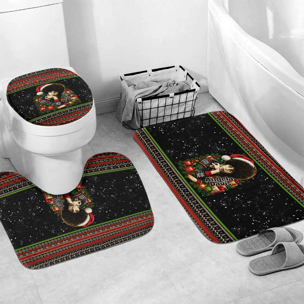 Angela Davis Merry Christmas Bathroom Set Ugly Christmas Pattern Civil Rights Black History