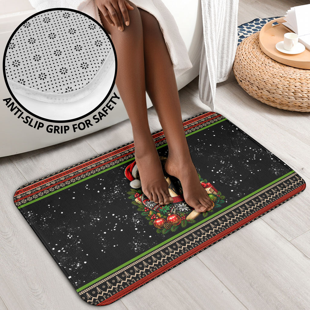 Angela Davis Merry Christmas Bathroom Set Ugly Christmas Pattern Civil Rights Black History