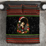 Angela Davis Merry Christmas Bedding Set Ugly Christmas Pattern Civil Rights Black History