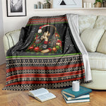 Angela Davis Merry Christmas Blanket Ugly Christmas Pattern Civil Rights Black History