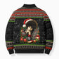 Angela Davis Merry Christmas Bomber Puffer Jacket Ugly Christmas Pattern Civil Rights Black History