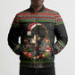 Angela Davis Merry Christmas Bomber Puffer Jacket Ugly Christmas Pattern Civil Rights Black History