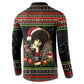 Angela Davis Merry Christmas Button Sweatshirt Ugly Christmas Pattern Civil Rights Black History