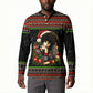 Angela Davis Merry Christmas Button Sweatshirt Ugly Christmas Pattern Civil Rights Black History