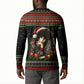 Angela Davis Merry Christmas Button Sweatshirt Ugly Christmas Pattern Civil Rights Black History