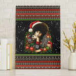 Angela Davis Merry Christmas Canvas Wall Art Ugly Christmas Pattern Civil Rights Black History