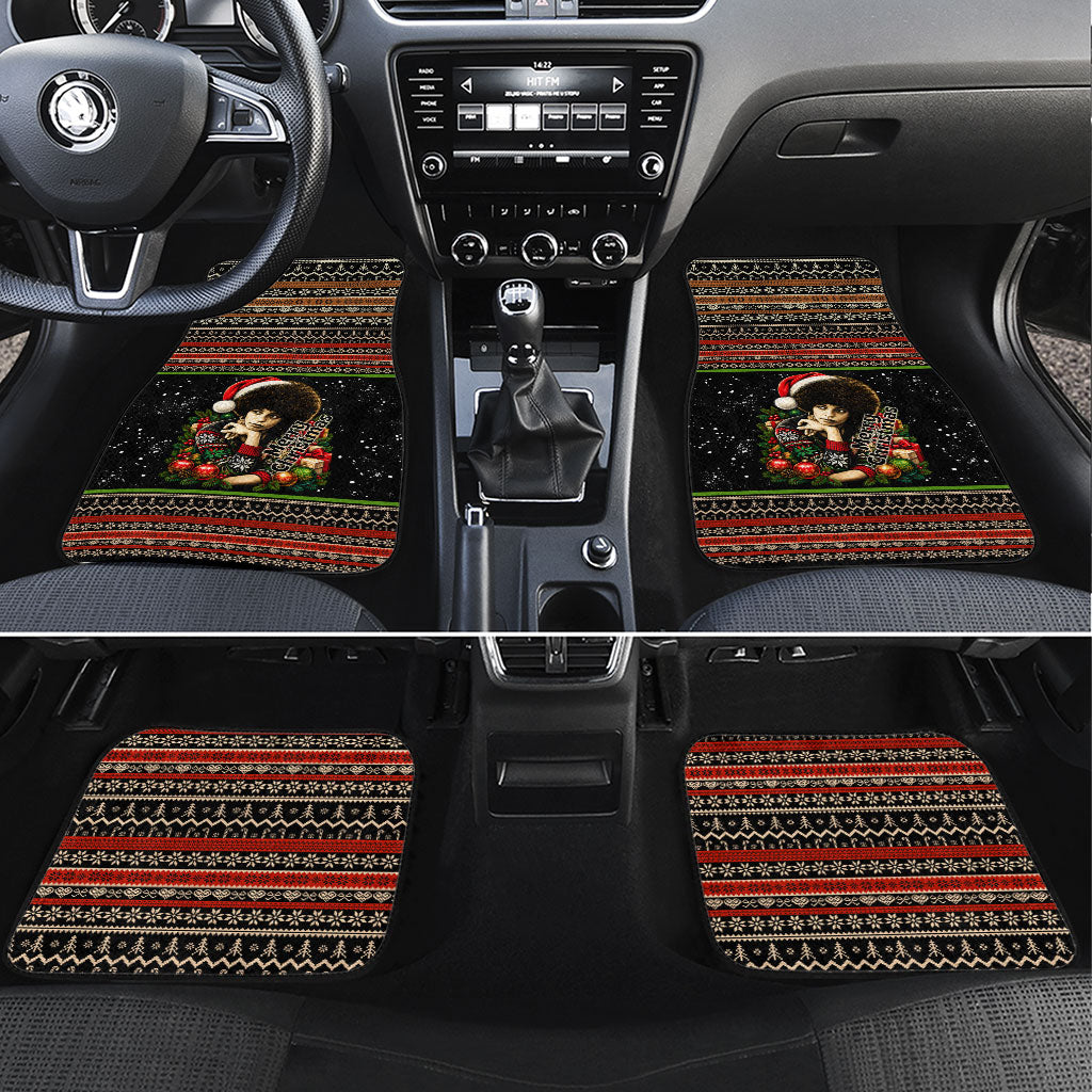 Angela Davis Merry Christmas Car Mats Ugly Christmas Pattern Civil Rights Black History