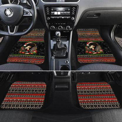 Angela Davis Merry Christmas Car Mats Ugly Christmas Pattern Civil Rights Black History