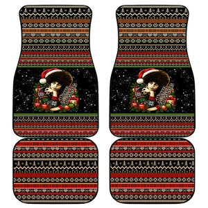 Angela Davis Merry Christmas Car Mats Ugly Christmas Pattern Civil Rights Black History