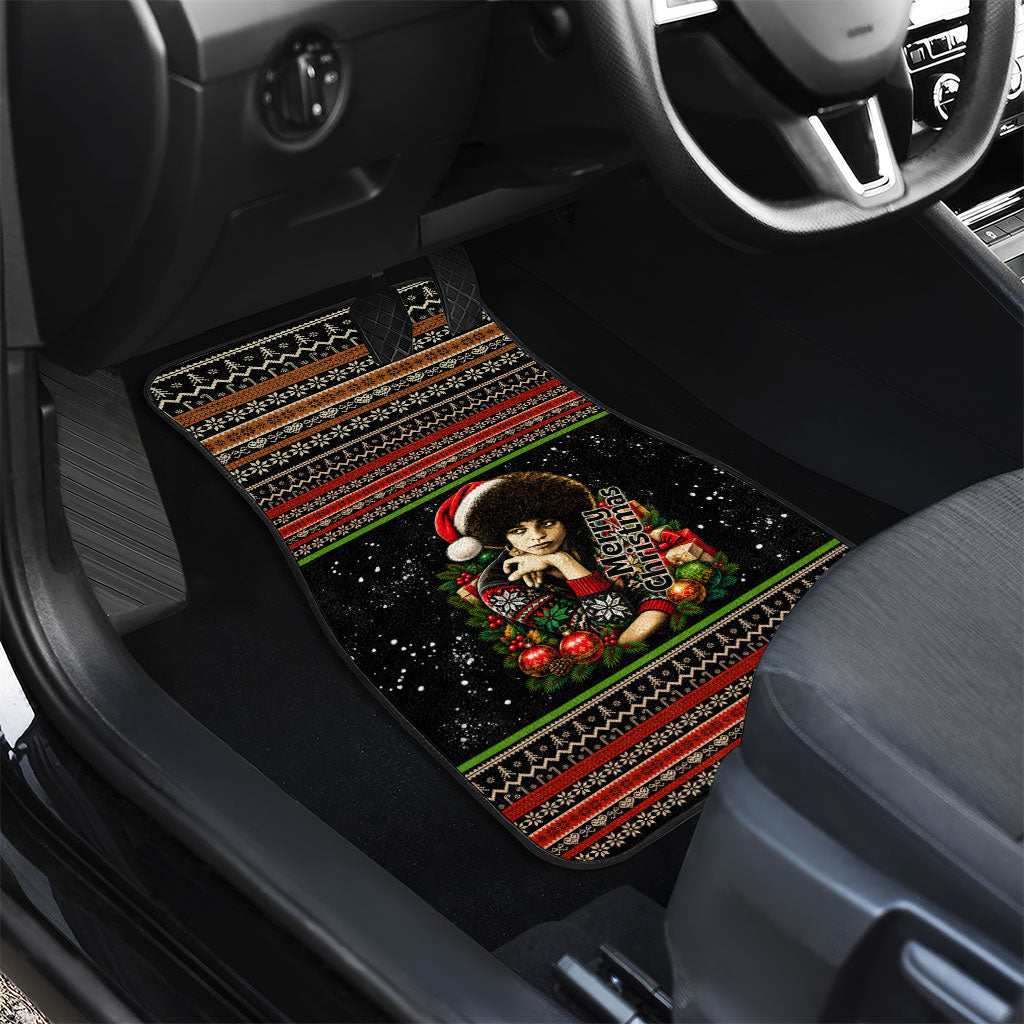 Angela Davis Merry Christmas Car Mats Ugly Christmas Pattern Civil Rights Black History
