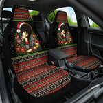 Angela Davis Merry Christmas Car Seat Cover Ugly Christmas Pattern Civil Rights Black History