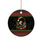 Angela Davis Merry Christmas Ceramic Ornament Ugly Christmas Pattern Civil Rights Black History