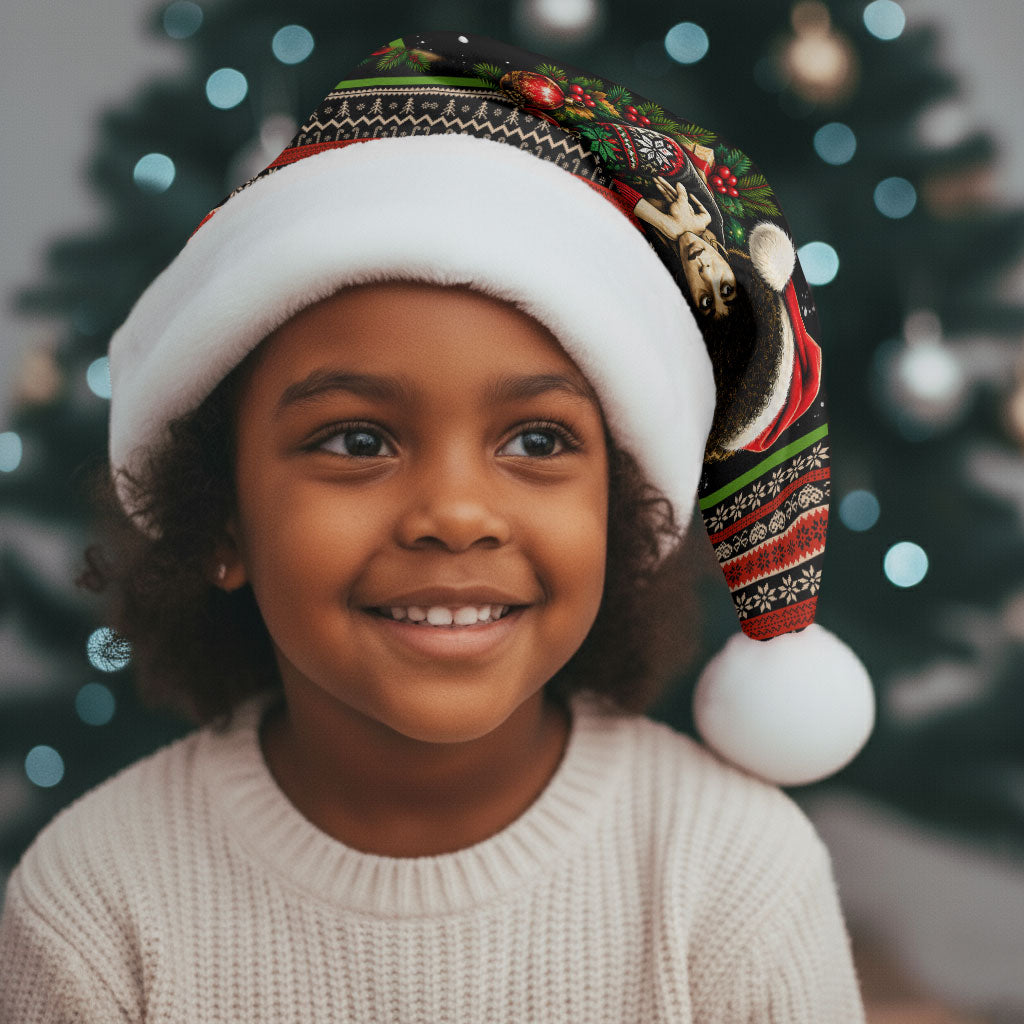 Angela Davis Merry Christmas Santa Hat Ugly Christmas Pattern Civil Rights Black History