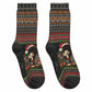 Angela Davis Merry Christmas Crew Socks Ugly Christmas Pattern Civil Rights Black History