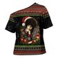 Angela Davis Merry Christmas Cross Shoulder Shirt Ugly Christmas Pattern Civil Rights Black History