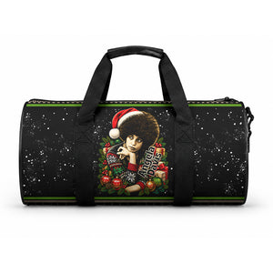 Angela Davis Merry Christmas Duffle Bag Ugly Christmas Pattern Civil Rights Black History