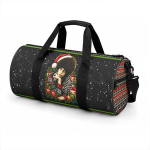 Angela Davis Merry Christmas Duffle Bag Ugly Christmas Pattern Civil Rights Black History