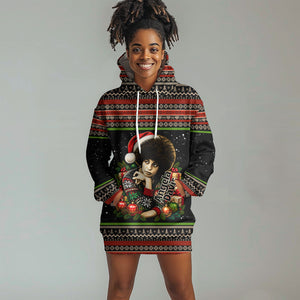 Angela Davis Merry Christmas Hoodie Dress Ugly Christmas Pattern Civil Rights Black History