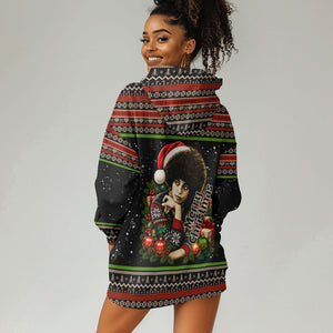 Angela Davis Merry Christmas Hoodie Dress Ugly Christmas Pattern Civil Rights Black History