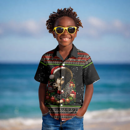 Angela Davis Merry Christmas Kid Hawaiian Shirt Ugly Christmas Pattern Civil Rights Black History