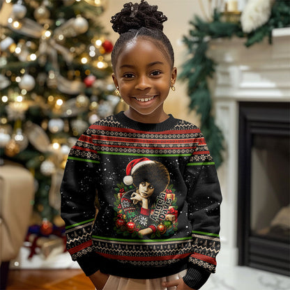 Angela Davis Merry Christmas Kid Ugly Christmas Sweater Ugly Christmas Pattern Civil Rights Black History