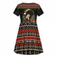 Angela Davis Merry Christmas Kid Short Sleeve Dress Ugly Christmas Pattern Civil Rights Black History