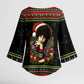 Angela Davis Merry Christmas Kimono Sleeve Blouse Ugly Christmas Pattern Civil Rights Black History