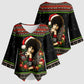 Angela Davis Merry Christmas Kimono Sleeve Blouse Ugly Christmas Pattern Civil Rights Black History
