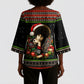 Angela Davis Merry Christmas Kimono Sleeve Blouse Ugly Christmas Pattern Civil Rights Black History