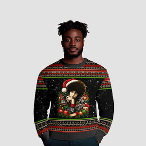Angela Davis Merry Christmas Ugly Christmas Sweater Ugly Christmas Pattern Civil Rights Black History