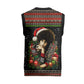 Angela Davis Merry Christmas Knitted V-Neck Vest Ugly Christmas Pattern Civil Rights Black History