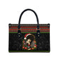 Angela Davis Merry Christmas Leather Bag Ugly Christmas Pattern Civil Rights Black History