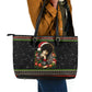 Angela Davis Merry Christmas Leather Tote Bag Ugly Christmas Pattern Civil Rights Black History