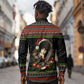 Angela Davis Merry Christmas Long Sleeve Button Shirt Ugly Christmas Pattern Civil Rights Black History