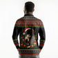 Angela Davis Merry Christmas Long Sleeve Polo Shirt Ugly Christmas Pattern Civil Rights Black History
