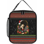 Angela Davis Merry Christmas Lunch Bag Ugly Christmas Pattern Civil Rights Black History