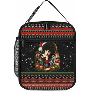 Angela Davis Merry Christmas Lunch Bag Ugly Christmas Pattern Civil Rights Black History