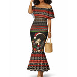 Angela Davis Merry Christmas Mermaid Dress Ugly Christmas Pattern Civil Rights Black History