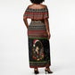 Angela Davis Merry Christmas Off Shoulder Maxi Dress Ugly Christmas Pattern Civil Rights Black History