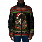 Angela Davis Merry Christmas Padded Jacket Ugly Christmas Pattern Civil Rights Black History