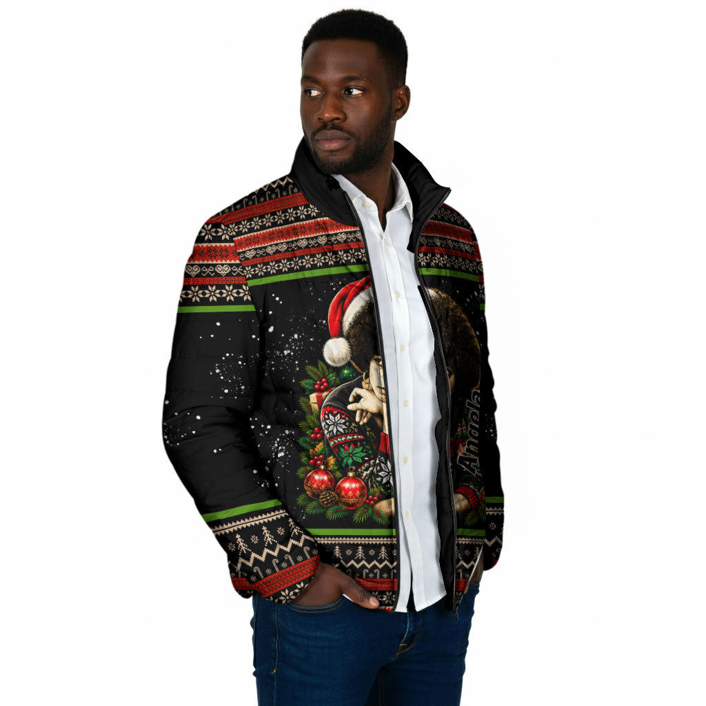 Angela Davis Merry Christmas Padded Jacket Ugly Christmas Pattern Civil Rights Black History