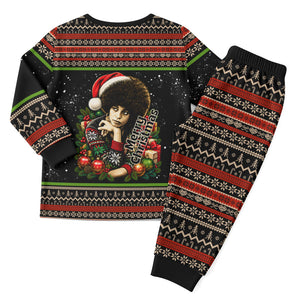 Angela Davis Merry Christmas Pajama Set Ugly Christmas Pattern Civil Rights Black History